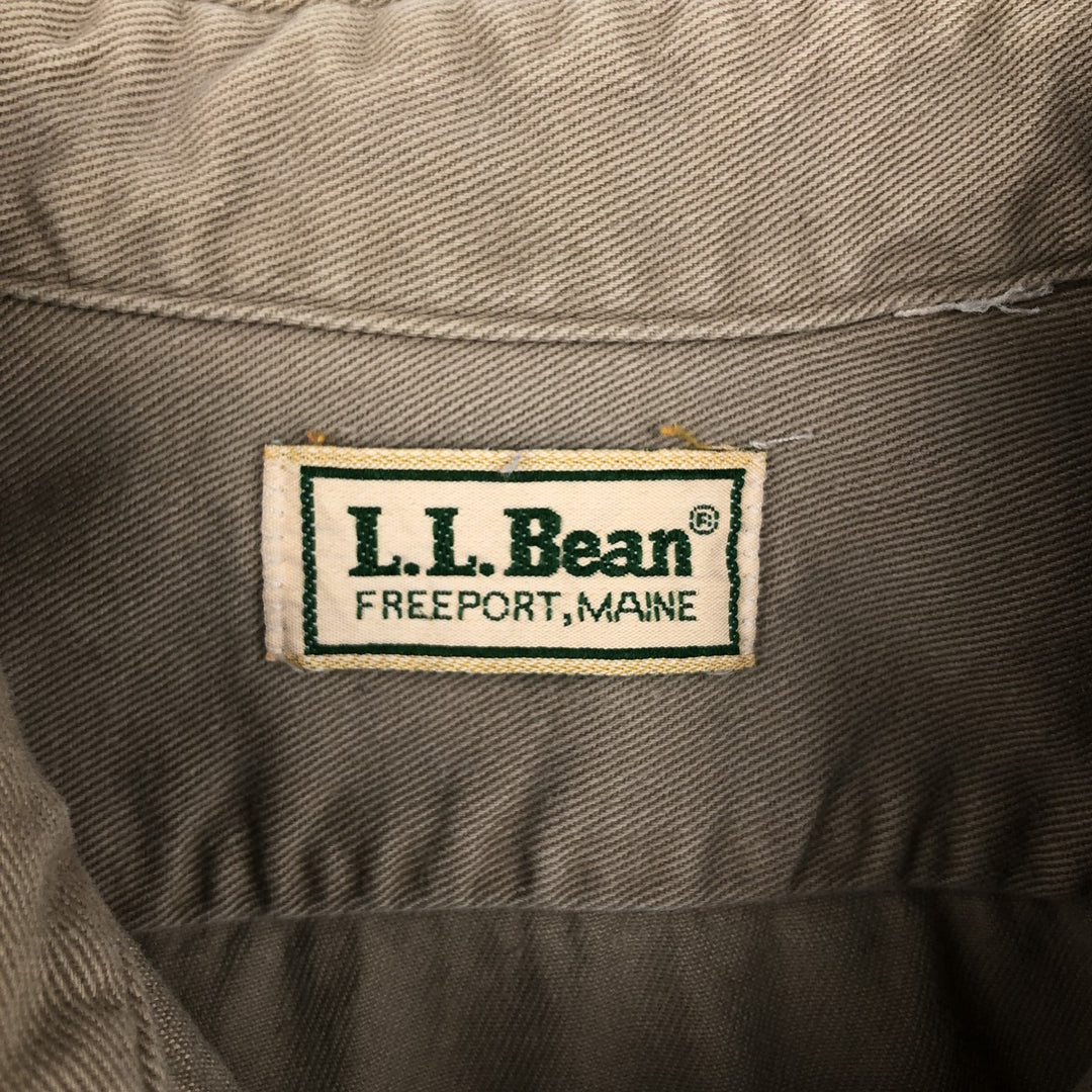 Vintage LLBean long-sleeved cotton shirt from the 1980'S to 1990s, size L, for men unclear Beige type Vintage Second Hand