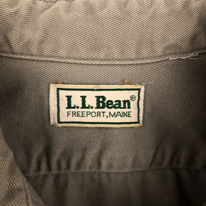 Vintage LLBean long-sleeved cotton shirt from the 1980'S to 1990s, size L, for men unclear Beige type Vintage Second Hand