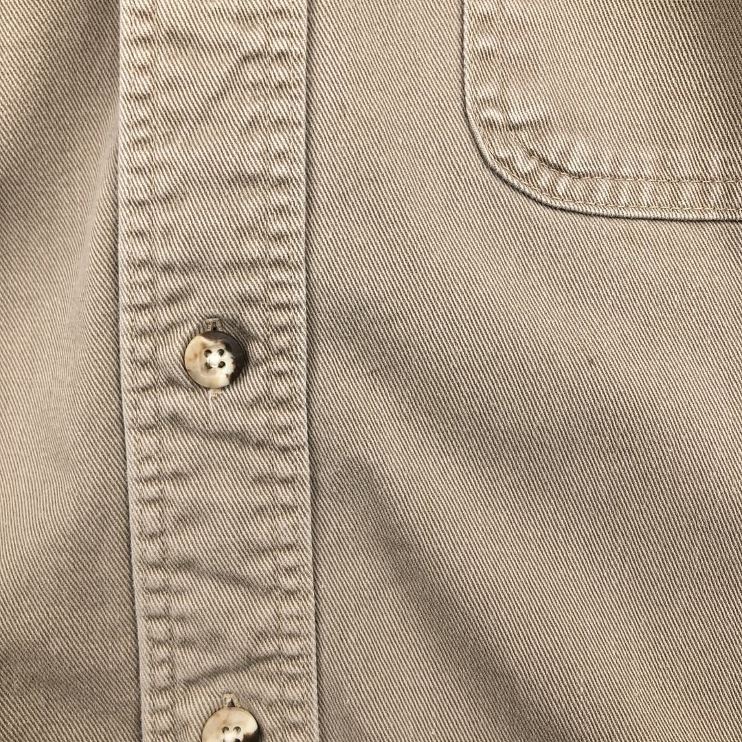 Vintage LLBean long-sleeved cotton shirt from the 1980'S to 1990s, size L, for men unclear Beige type Vintage Second Hand