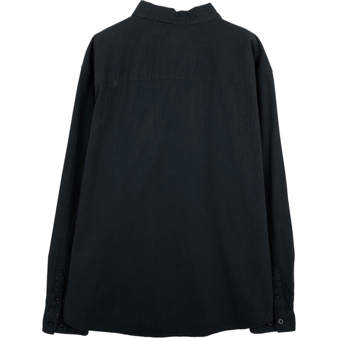 Harley-Davidson Hidden Button-Down Long Sleeve Work Shirt, Men's Size XL cotton black type Vintage Second Hand