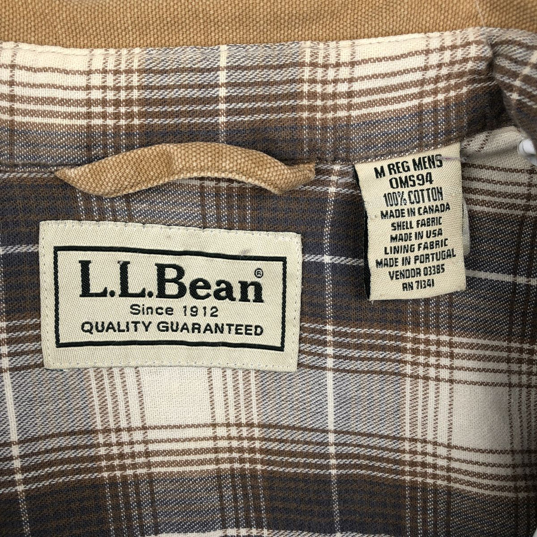 Vintage LLBean long-sleeved duck work shirt from the 1990'S to 2000s, made in Canada, size M. cotton beige type brown Vintage Second Hand