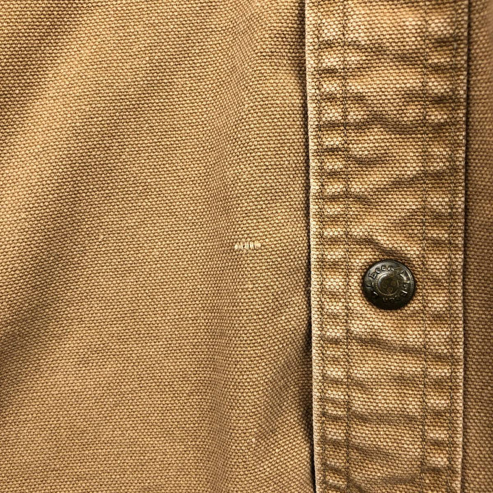 Vintage LLBean long-sleeved duck work shirt from the 1990'S to 2000s, made in Canada, size M. cotton beige type brown Vintage Second Hand