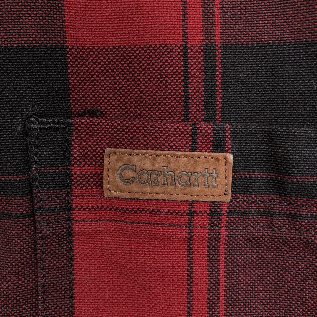 Carhartt Buffalo Check Long Sleeve Work Shirt cotton red type Vintage Second Hand