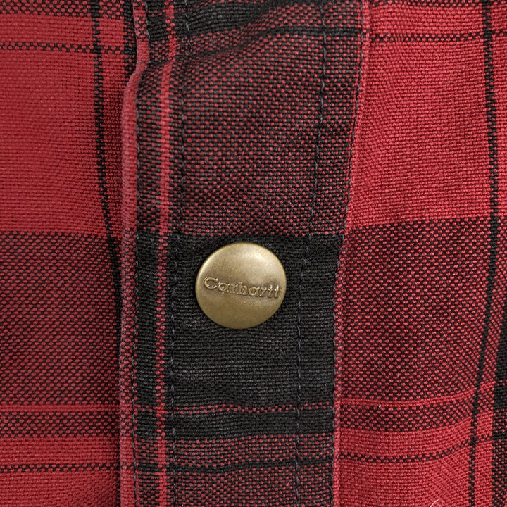 Carhartt Buffalo Check Long Sleeve Work Shirt cotton red type Vintage Second Hand