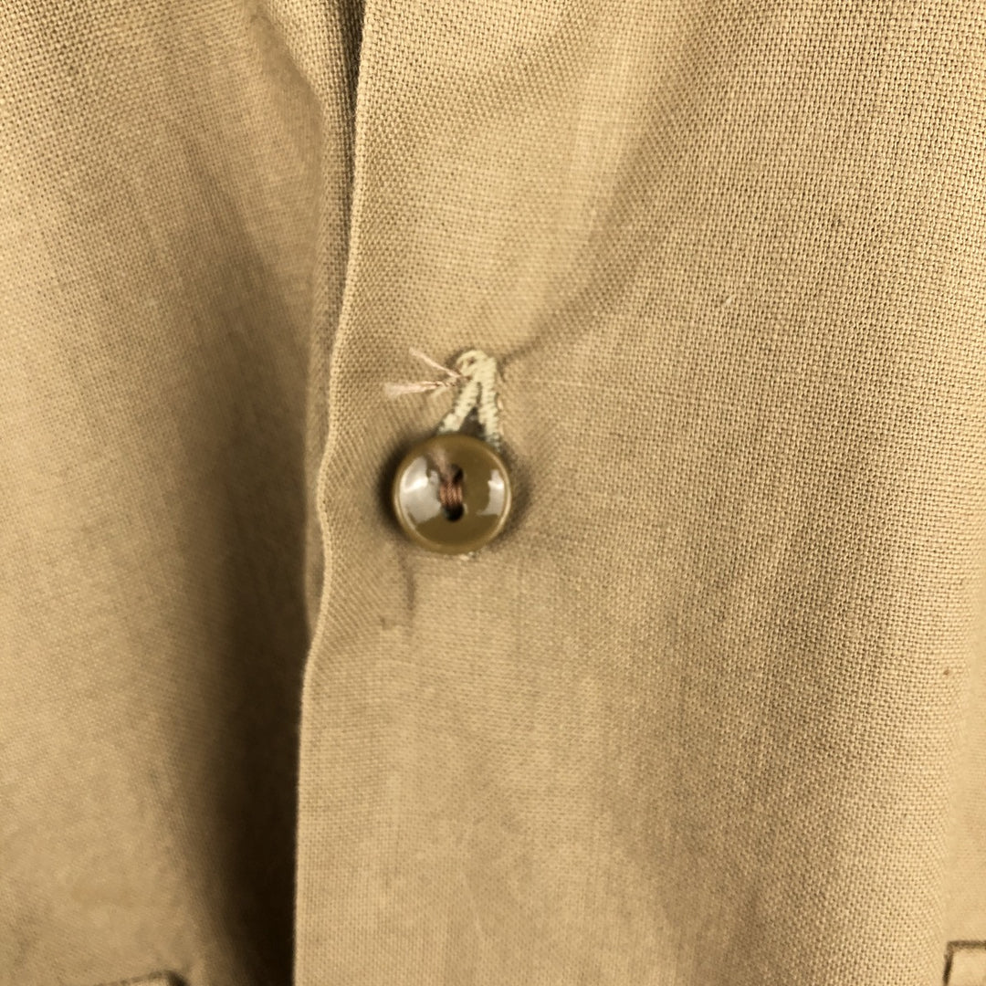SANFOR Long Sleeve Work Shirt, Men's Size L, Vintage unclear Beige type Vintage Second Hand
