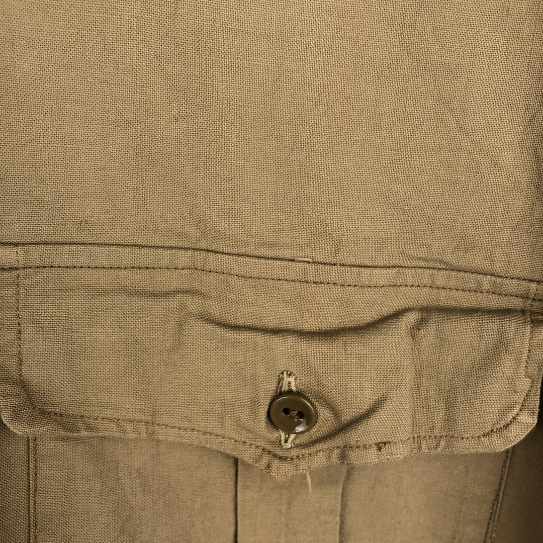 SANFOR Long Sleeve Work Shirt, Men's Size L, Vintage unclear Beige type Vintage Second Hand