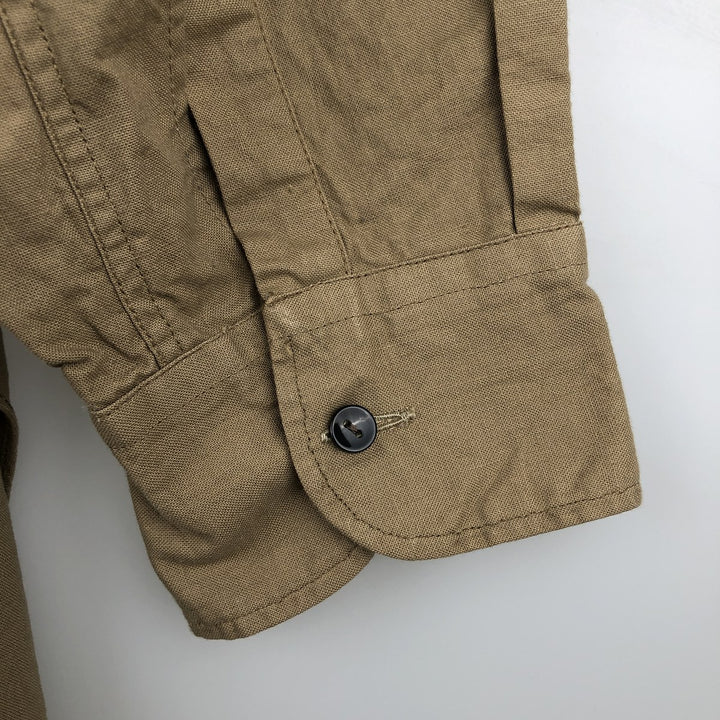 SANFOR Long Sleeve Work Shirt, Men's Size L, Vintage unclear Beige type Vintage Second Hand