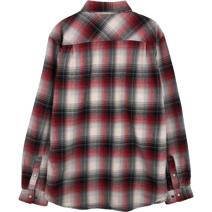 Carhartt Relaxed Fit Ombre Check Long Sleeve Western Shirt, Men's Size Medium cotton red type Vintage Second Hand