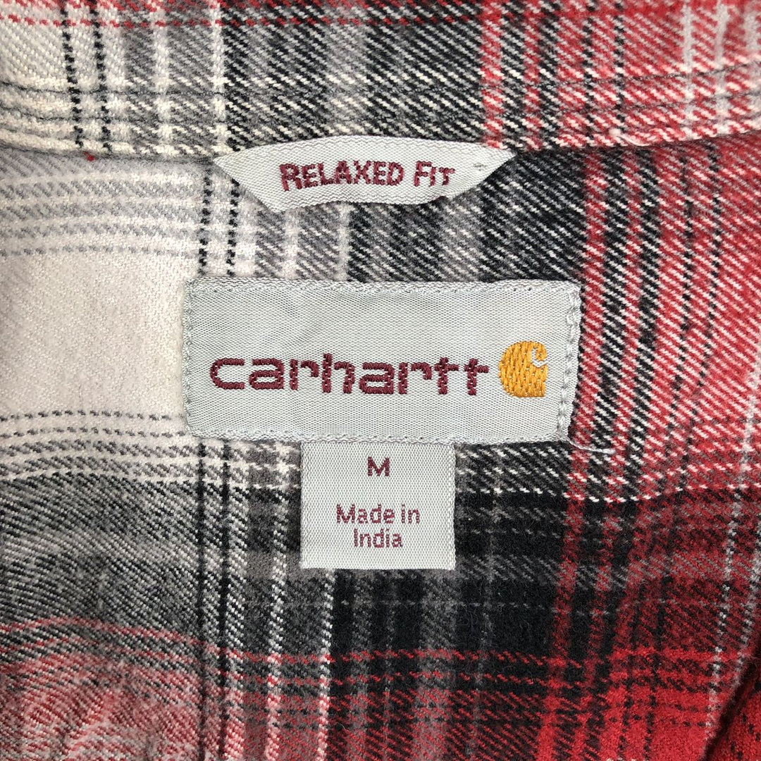 Carhartt Relaxed Fit Ombre Check Long Sleeve Western Shirt, Men's Size Medium cotton red type Vintage Second Hand