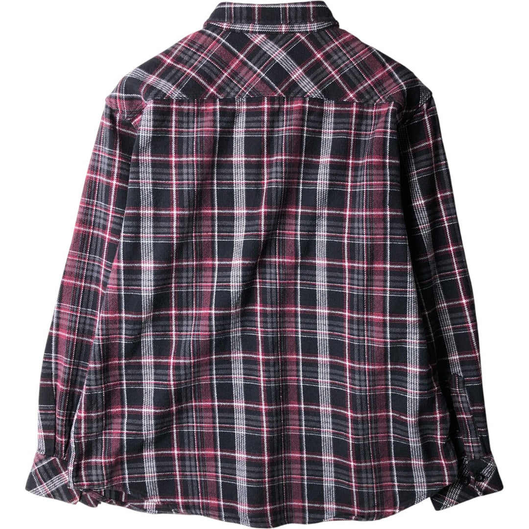 Dickies Long Sleeve Flannel Check Shirt, Men's Size L cotton red type Vintage Second Hand