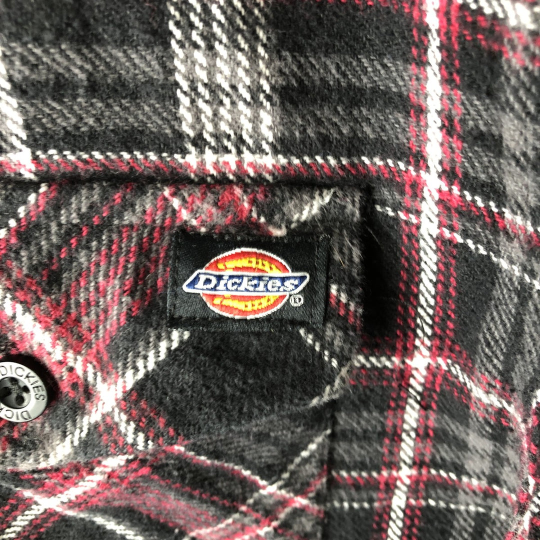 Dickies Long Sleeve Flannel Check Shirt, Men's Size L cotton red type Vintage Second Hand