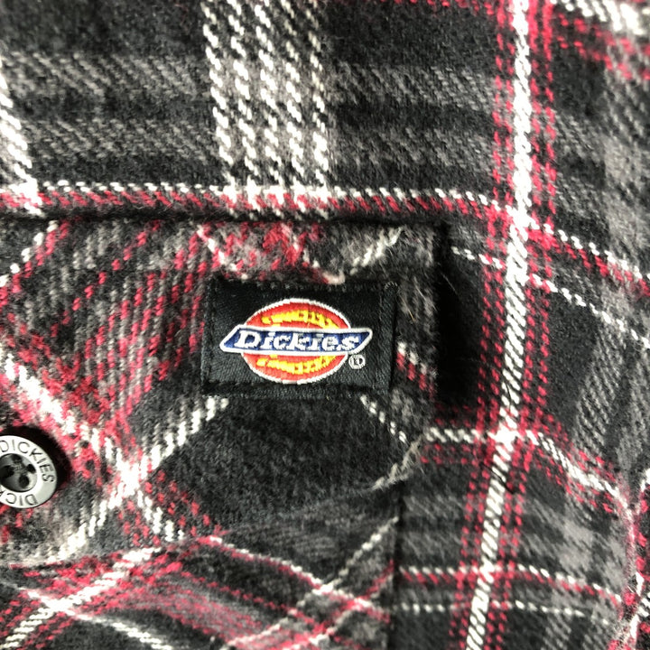 Dickies Long Sleeve Flannel Check Shirt, Men's Size L cotton red type Vintage Second Hand