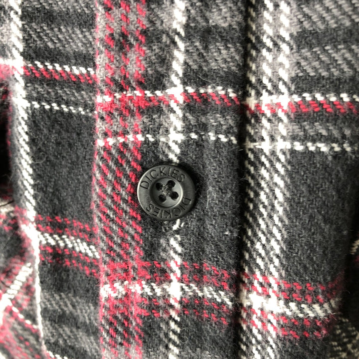 Dickies Long Sleeve Flannel Check Shirt, Men's Size L cotton red type Vintage Second Hand