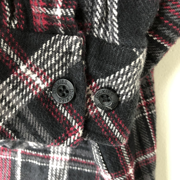 Dickies Long Sleeve Flannel Check Shirt, Men's Size L cotton red type Vintage Second Hand