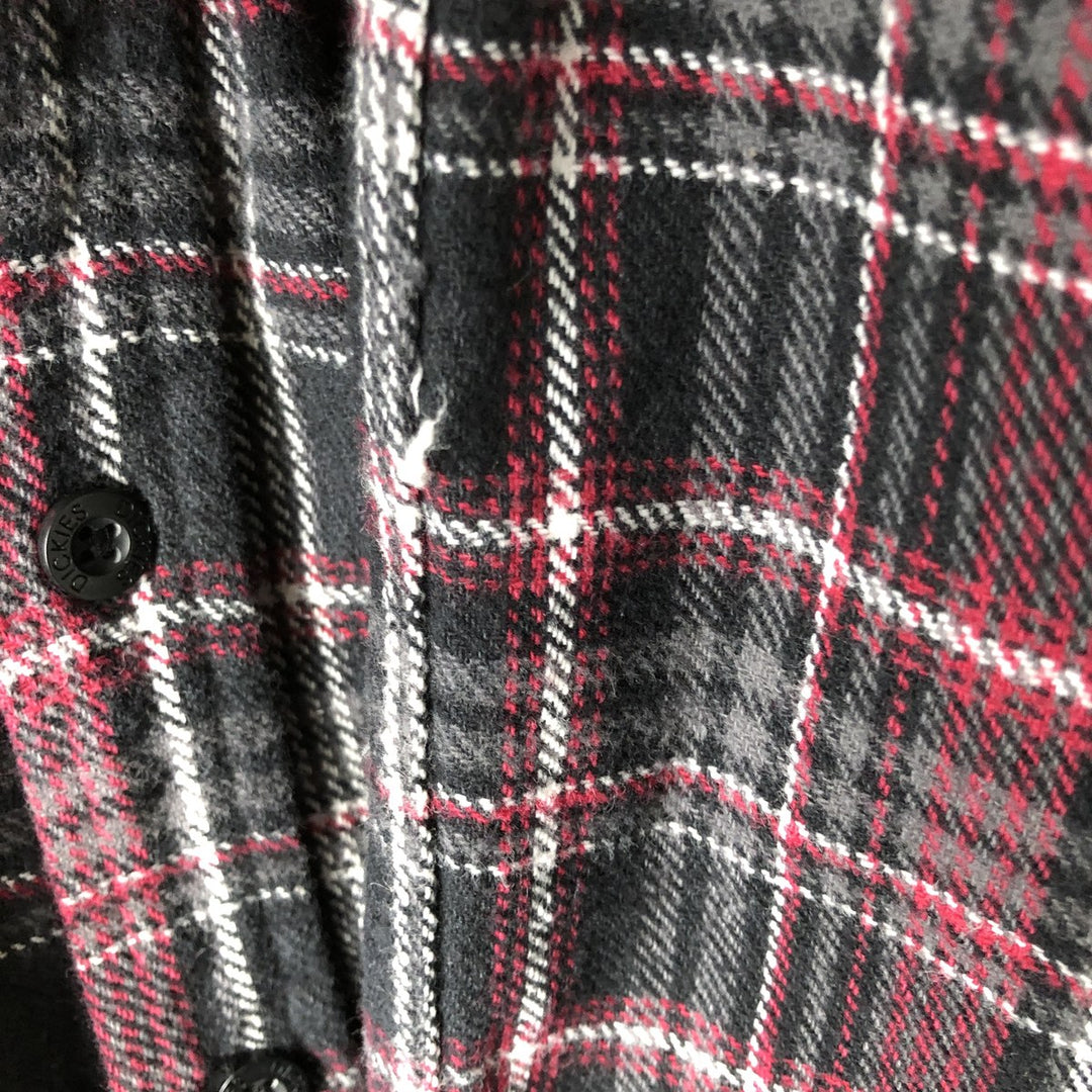 Dickies Long Sleeve Flannel Check Shirt, Men's Size L cotton red type Vintage Second Hand