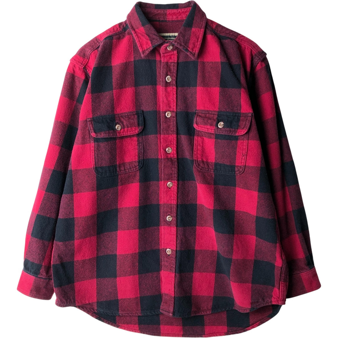 FIELD AND STREAM Long Sleeve Flannel Check Shirt, Men's Size L unclear red type Vintage Second Hand