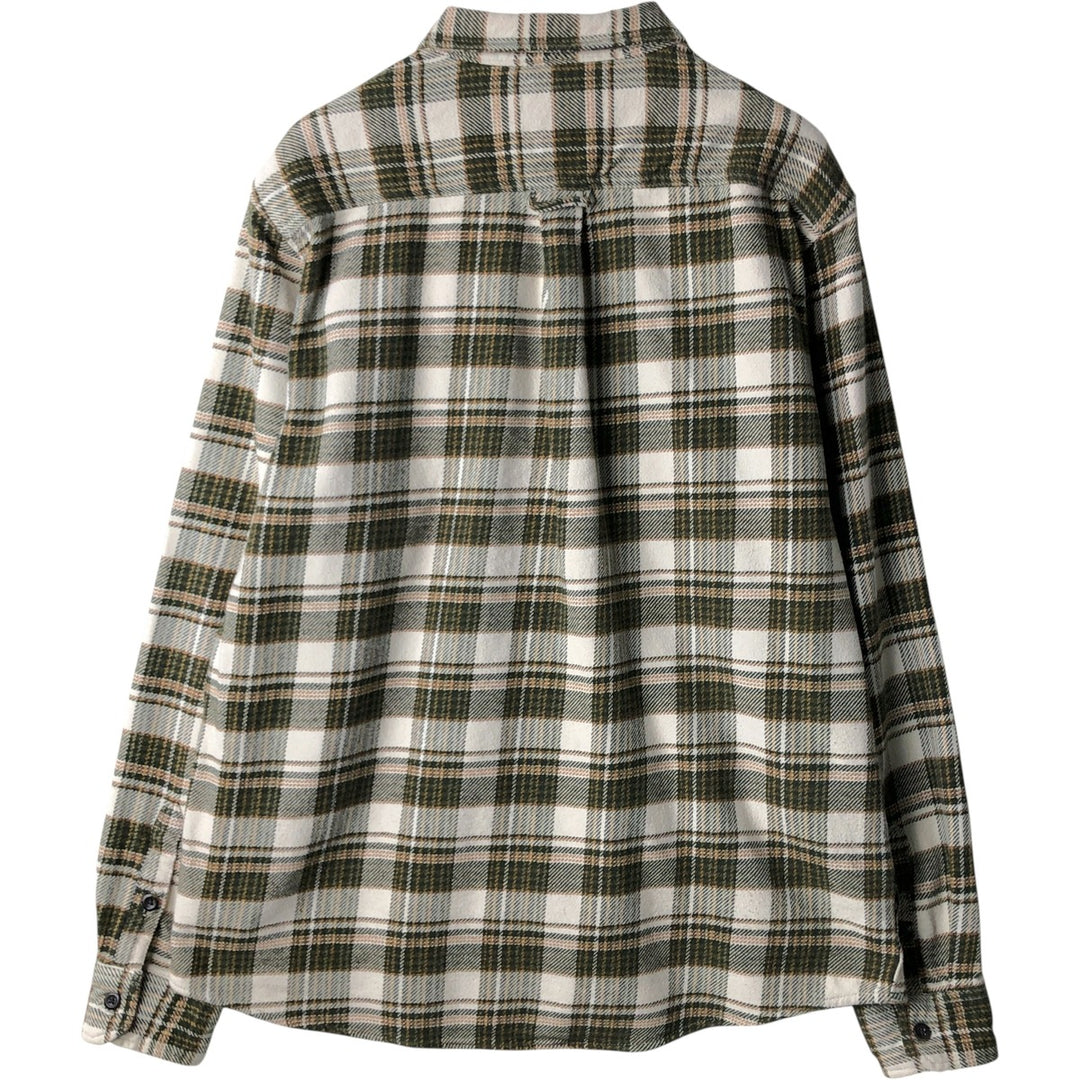 ORVIS Long Sleeve Flannel Check Shirt, Men's XL Size cotton ivory Vintage Second Hand