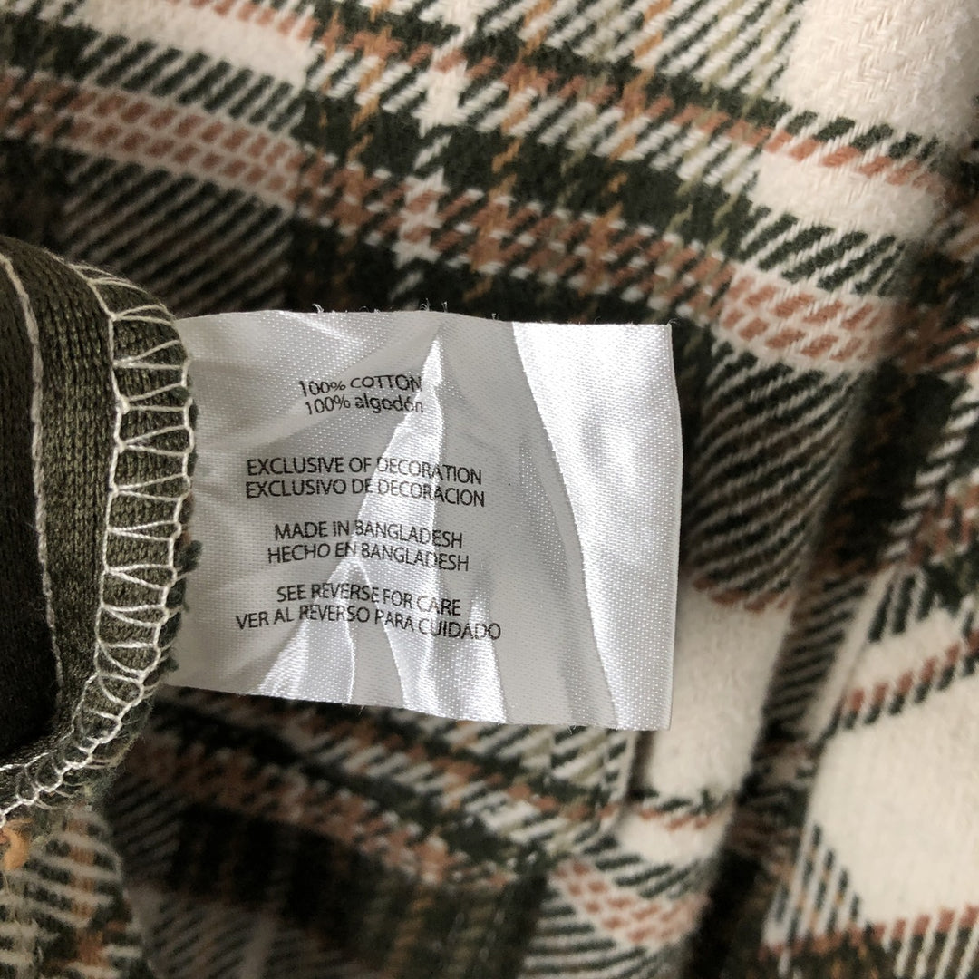 ORVIS Long Sleeve Flannel Check Shirt, Men's XL Size cotton ivory Vintage Second Hand