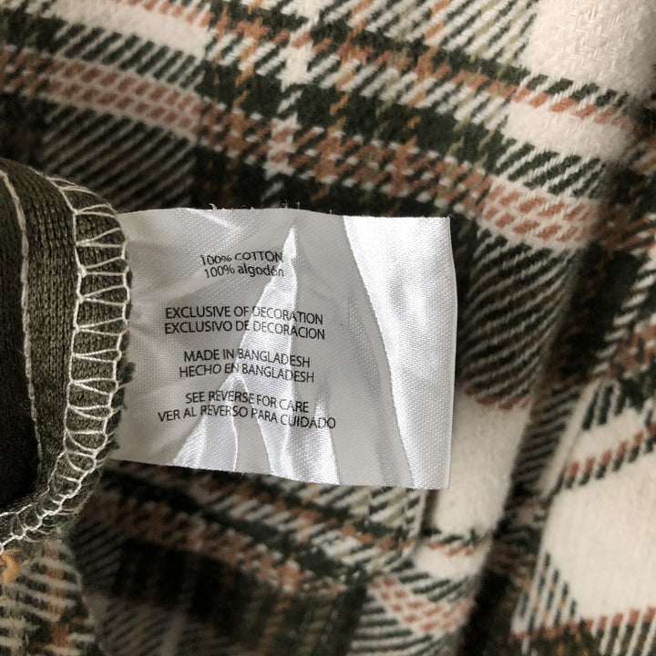 ORVIS Long Sleeve Flannel Check Shirt, Men's XL Size cotton ivory Vintage Second Hand