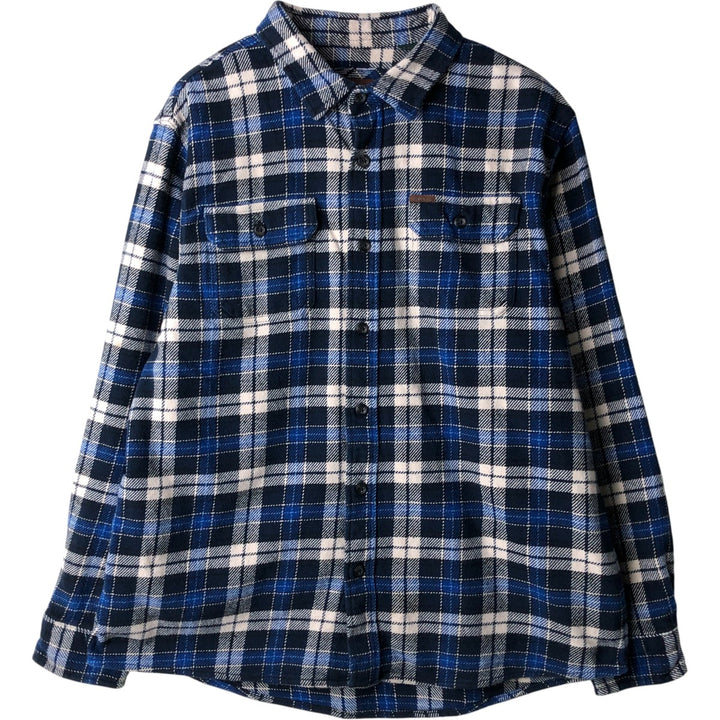 ORVIS Long Sleeve Flannel Check Shirt, Men's XL Size cotton blue type Vintage Second Hand