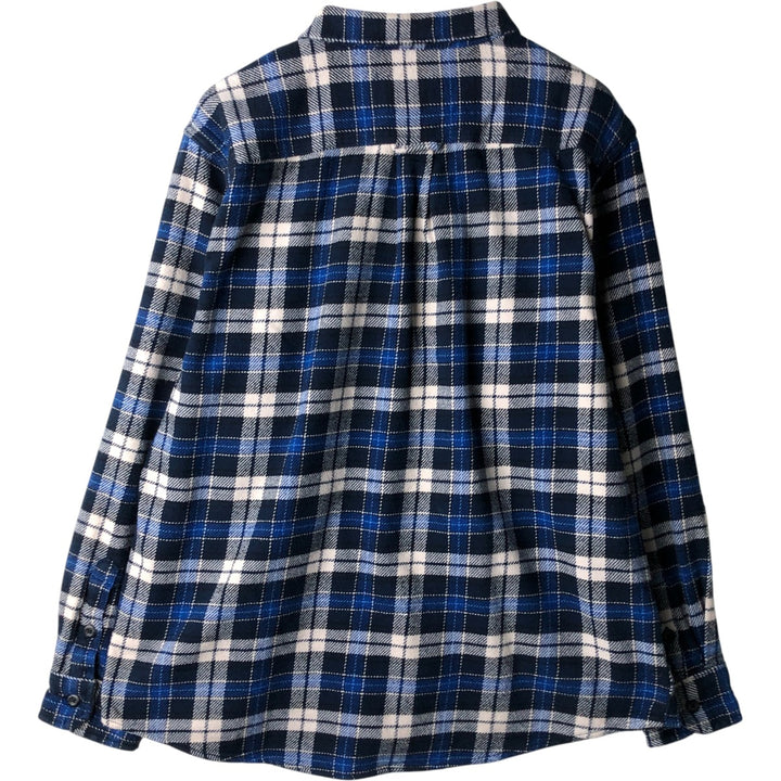 ORVIS Long Sleeve Flannel Check Shirt, Men's XL Size cotton blue type Vintage Second Hand