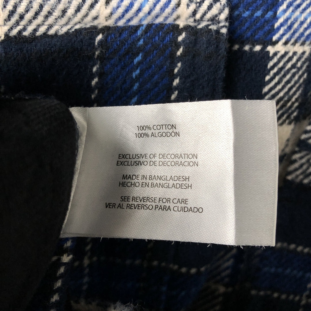 ORVIS Long Sleeve Flannel Check Shirt, Men's XL Size cotton blue type Vintage Second Hand