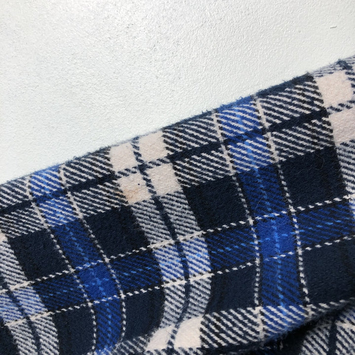 ORVIS Long Sleeve Flannel Check Shirt, Men's XL Size cotton blue type Vintage Second Hand