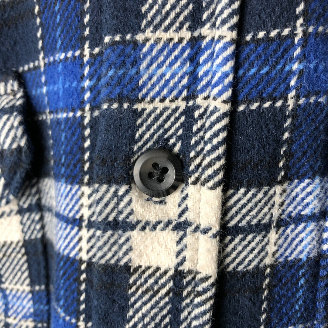 ORVIS Long Sleeve Flannel Check Shirt, Men's Size M cotton blue type Vintage Second Hand