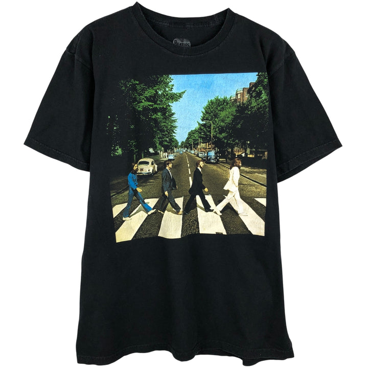 THE BEATLES Band T-shirt, Band T, Men's XL size cotton black type Vintage Second Hand