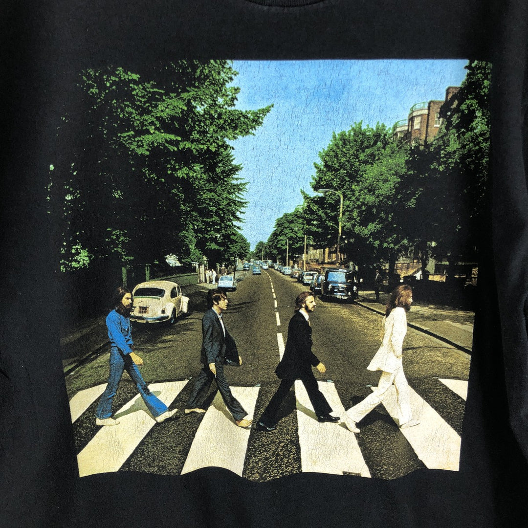 THE BEATLES Band T-shirt, Band T, Men's XL size cotton black type Vintage Second Hand