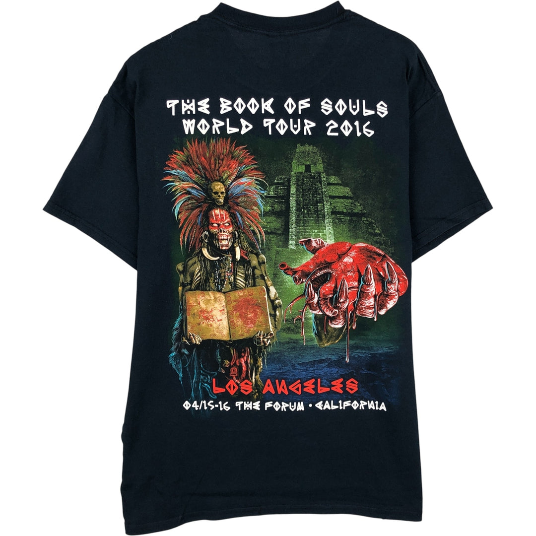Gildan Iron Maiden Band T-Shirt, Men's L Size cotton black type Vintage Second Hand