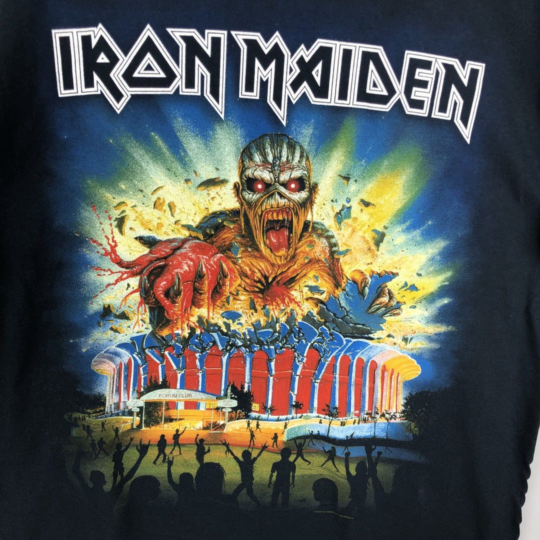 Gildan Iron Maiden Band T-Shirt, Men's L Size cotton black type Vintage Second Hand