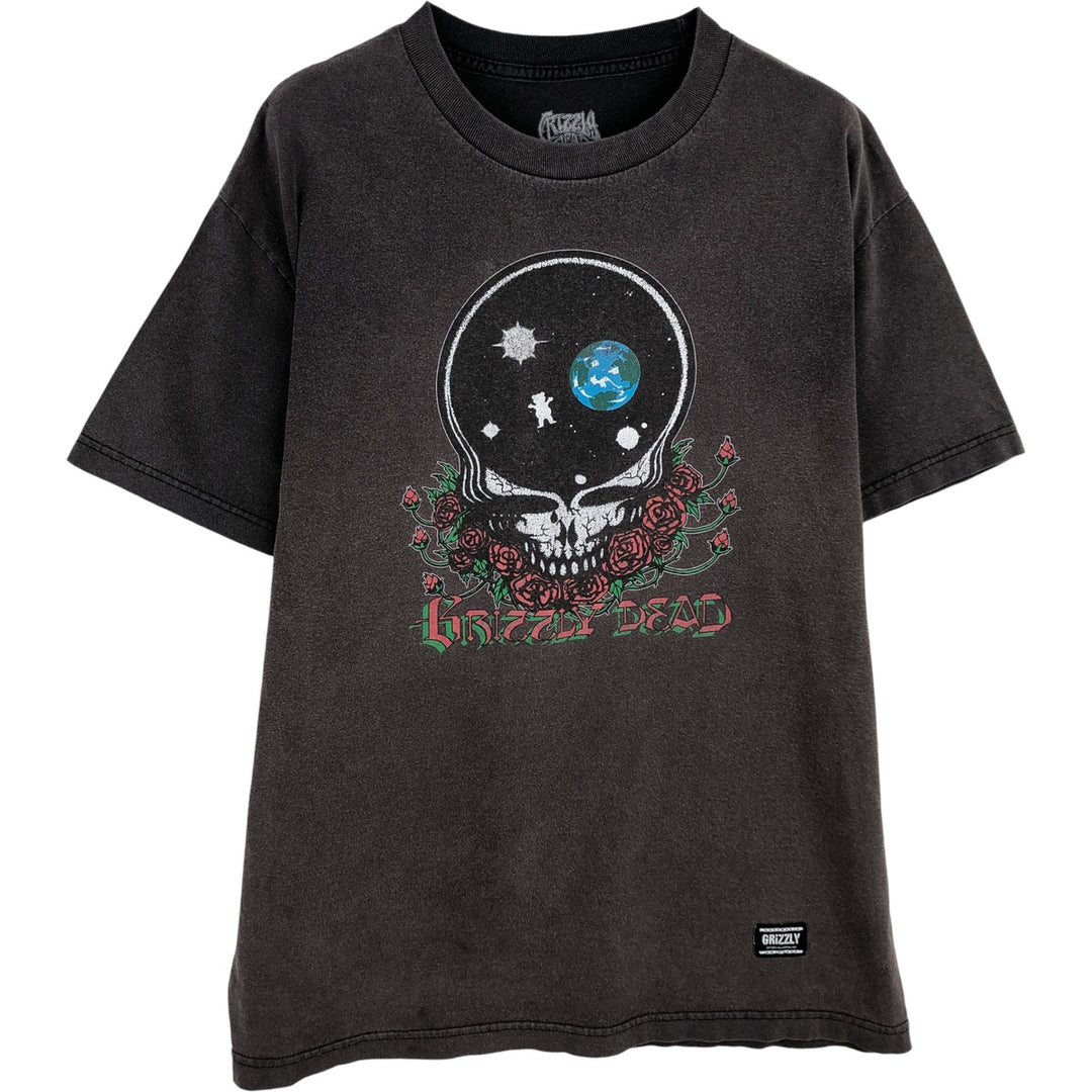 Grizzly Griptape Grateful Dead Band T-Shirt, Men's Size Large cotton gray type Vintage Second Hand