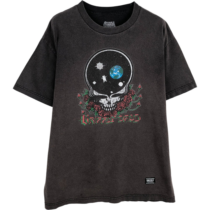 Grizzly Griptape Grateful Dead Band T-Shirt, Men's Size Large cotton gray type Vintage Second Hand