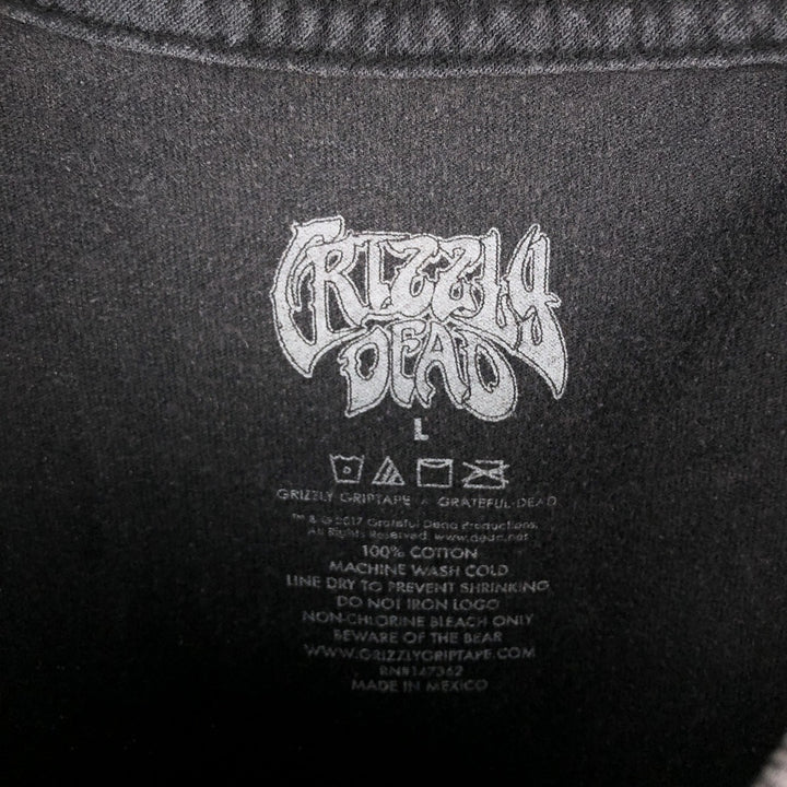 Grizzly Griptape Grateful Dead Band T-Shirt, Men's Size Large cotton gray type Vintage Second Hand