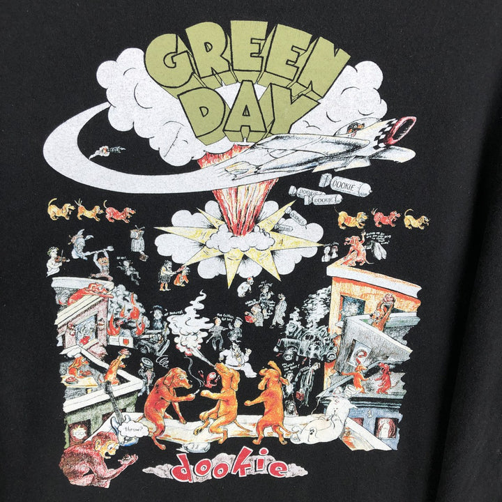 GREEN DAY Green Day Band T-shirt Band T Men's XL size cotton black type Vintage Second Hand