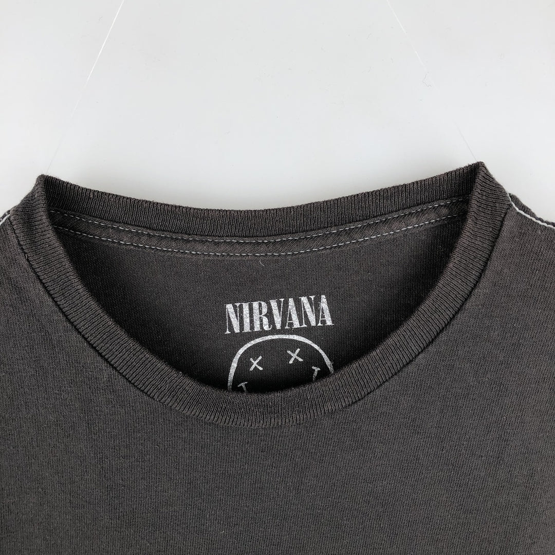 NIRVANA Nirvana Band T-shirt, Band T, Men's M size cotton Charcoal Vintage Second Hand