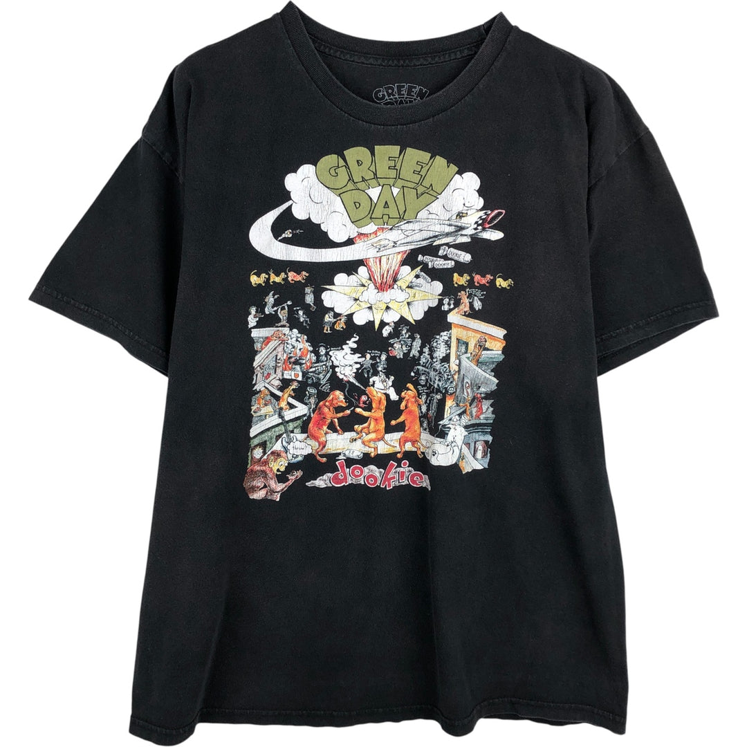 GREEN DAY Green Day Band T-shirt Band T Men's XL size cotton black type Vintage Second Hand