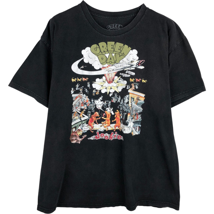 GREEN DAY Green Day Band T-shirt Band T Men's XL size cotton black type Vintage Second Hand