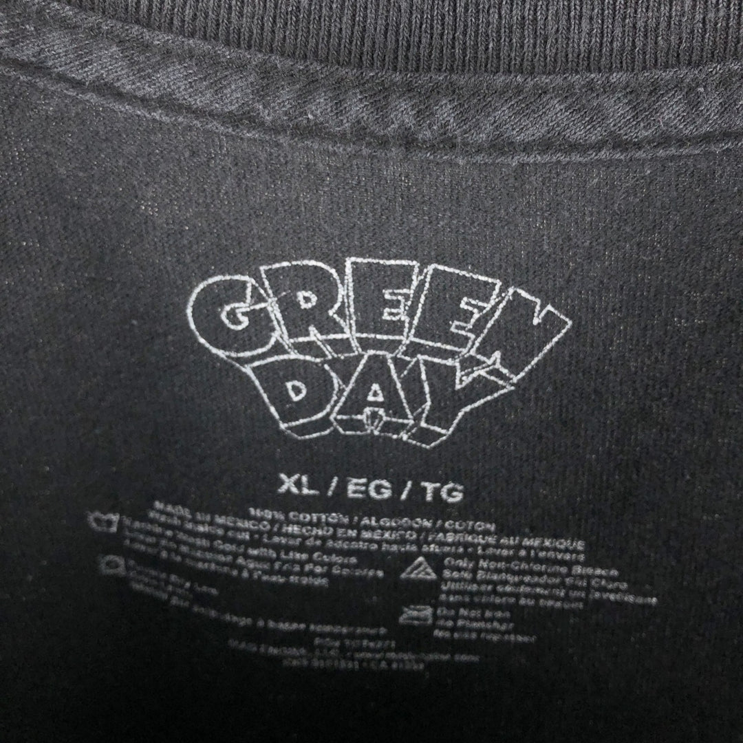 GREEN DAY Green Day Band T-shirt Band T Men's XL size cotton black type Vintage Second Hand