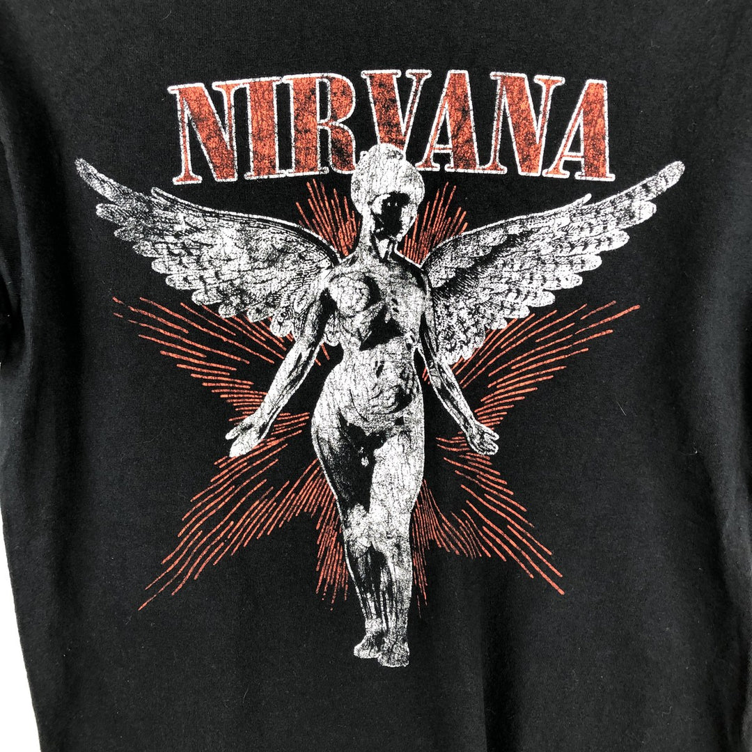 NIRVANA Nirvana Band T-shirt, Band T, Men's M size cotton black type Vintage Second Hand