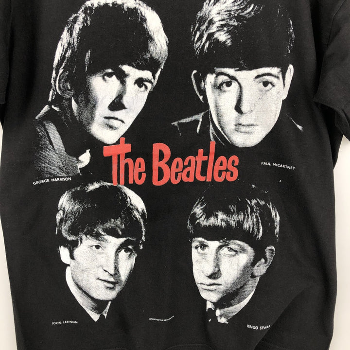THE BEATLES Large Print Band T-Shirt, Men's Size Medium unclear black type Vintage Second Hand