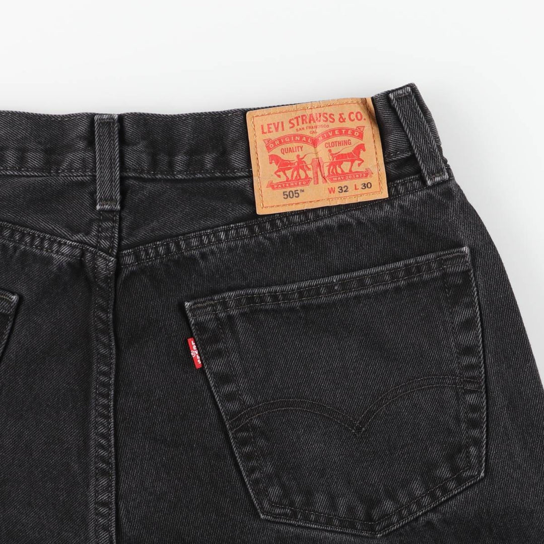 Levi's 505 Black Denim Tapered Denim Pants for Men, W32 equivalent cotton black type Vintage Second Hand