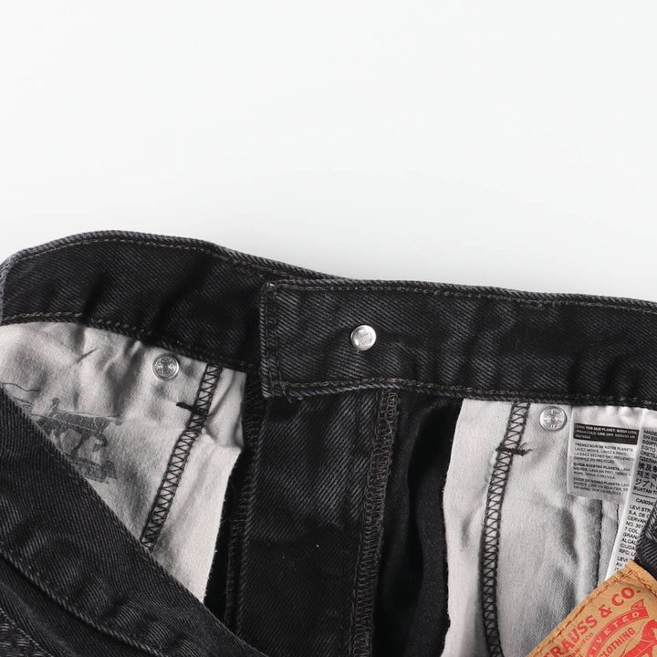 Levi's 505 Black Denim Tapered Denim Pants for Men, W32 equivalent cotton black type Vintage Second Hand