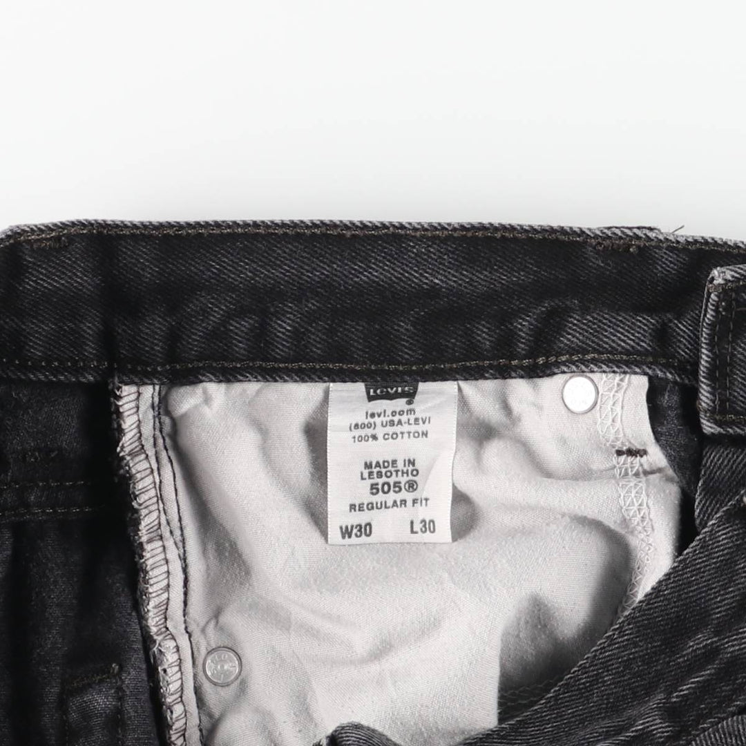 Levi's 505 Regular Fit Tapered Denim Pants, Black, Men's, Size W30 cotton black type Vintage Second Hand