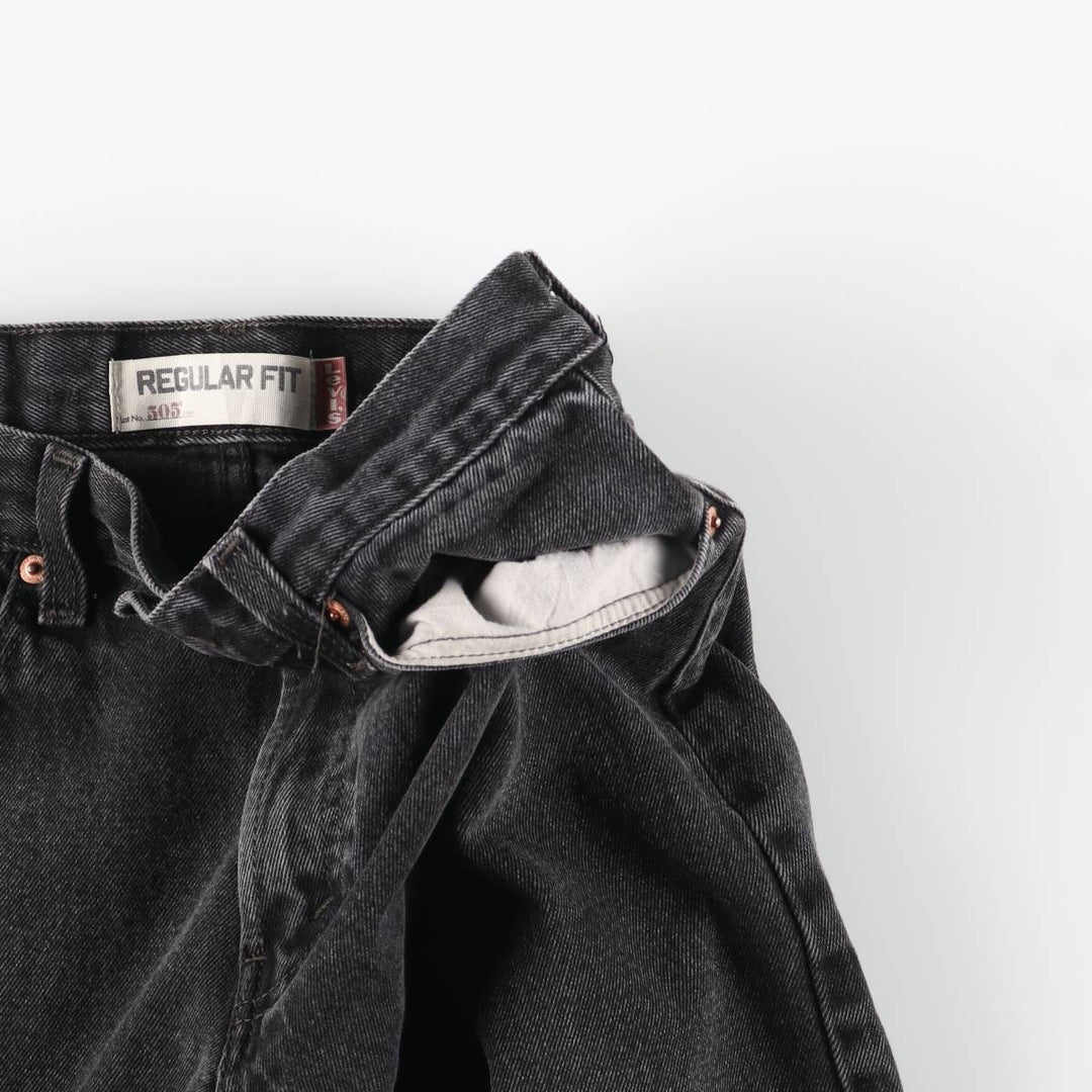 Levi's 505 Regular Fit Tapered Denim Pants, Black, Men's, Size W30 cotton black type Vintage Second Hand