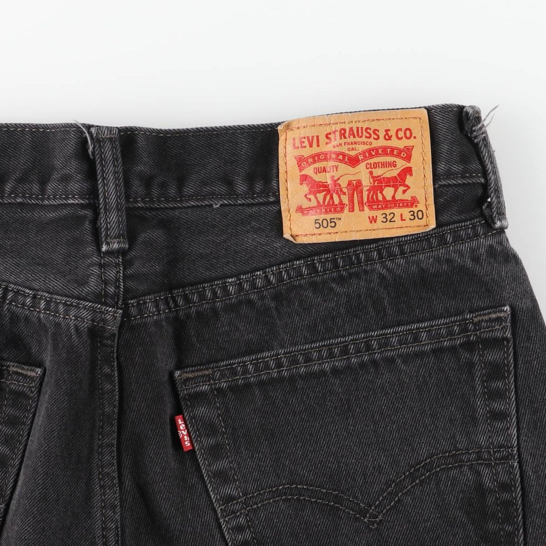 Levi's 505 Black Denim Tapered Denim Pants for Men, W32 equivalent cotton black type Vintage Second Hand
