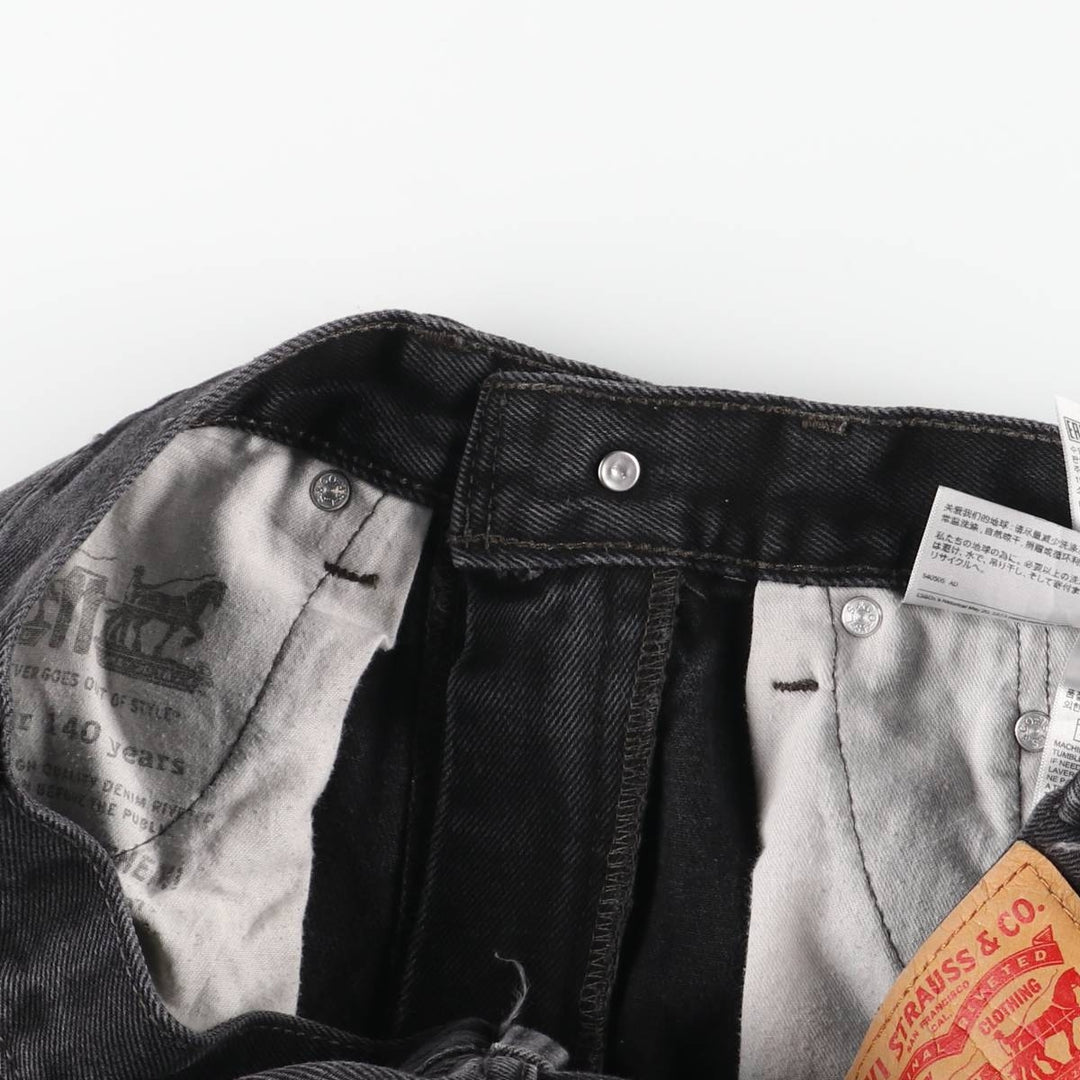 Levi's 505 Black Denim Tapered Denim Pants for Men, W32 equivalent cotton black type Vintage Second Hand