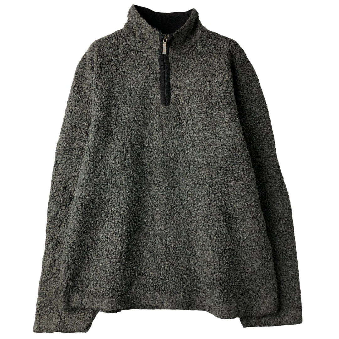 90s-00'S Timberland WEATHERGEAR Half-Zip Fleece Pullover, Men's Size Medium acrylic gray type Vintage Second Hand