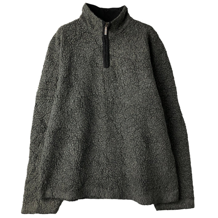 90s-00'S Timberland WEATHERGEAR Half-Zip Fleece Pullover, Men's Size Medium acrylic gray type Vintage Second Hand